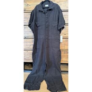 Mate The Label Jumpsuit Women's 3X Black Linen Short Sleeve Utility NWT Coverall